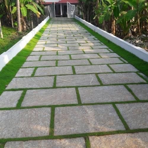 Grass-joint stone pathway