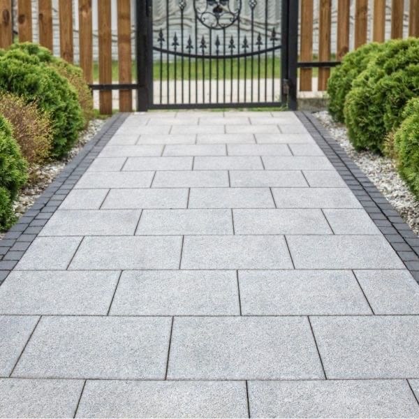Granite slab walkway